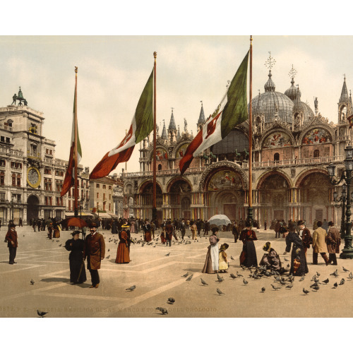 St. Mark's Church And The Clock, Venice, Italy, circa 1890