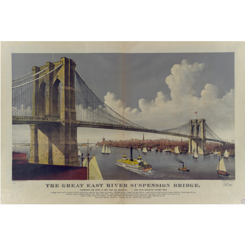 The Great East River Suspension Bridge: Connecting The Cities Of New York And Brooklyn View From...