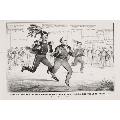 The Great Footrace For The Presidential Purse (100,000 And Picking) Over The Union Course 1852
