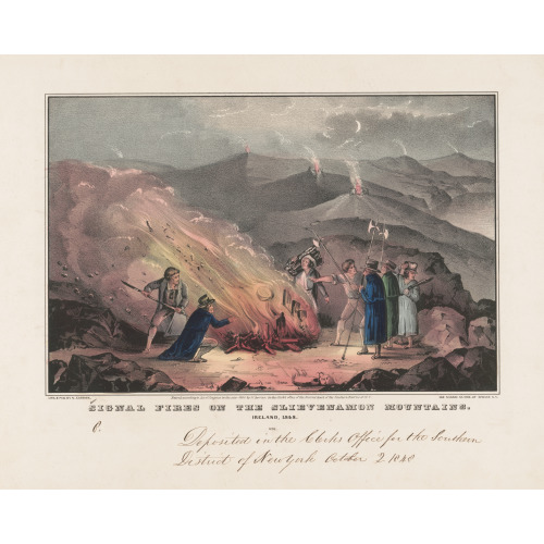 Signal Fires On The Slievenamon Mountains - Ireland, 1848