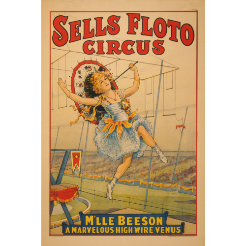 Sells Floto Circus, M'lle Beeson, High Wire Venus, 1921