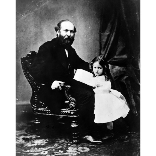 James A. Garfield and Little Mollie Garfield, circa 1865