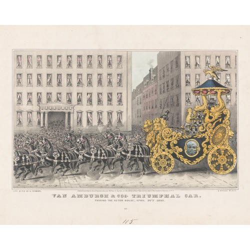 Van Amburgh & Cos. Triumphal Car: Passing The Astor House, April 20th. 1846