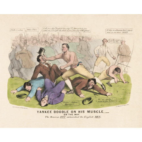 Yankee Doodle On His Muscle: Or The Way The Benicia Boy Astonished The English Men, circa 1856