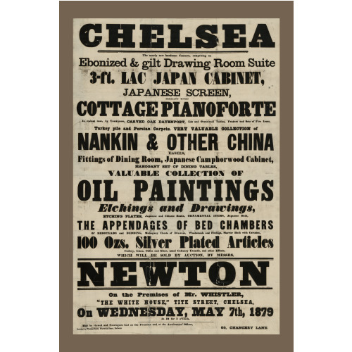 Chelsea, The Nearly New Handsome Contents, Comprising An Ebonized & Gilt Drawing Room Suite, 1879