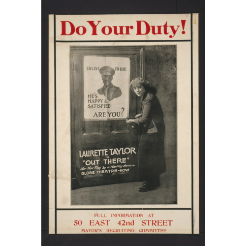 Do Your Duty! Full Information At 50 East 42nd Street, Mayor's Recruiting Committee., 1917