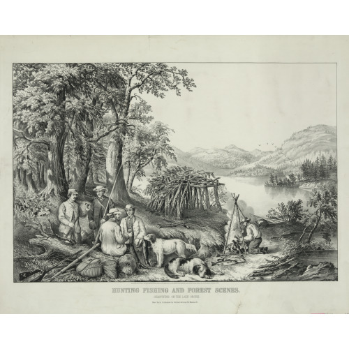 Hunting Fishing And Forest Scenes: Shantying, On The Lake Shore, 1867