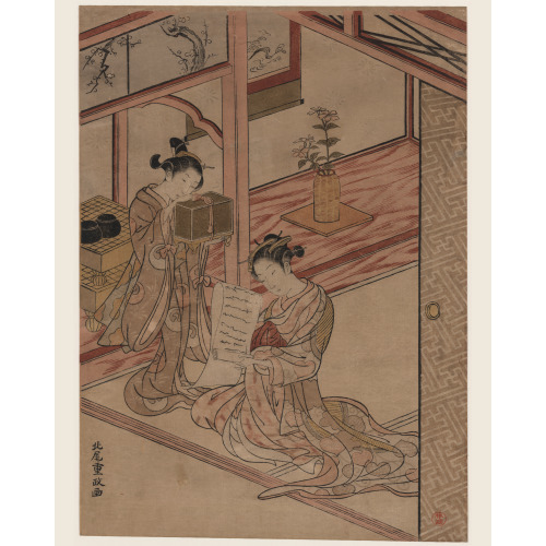 Zashiki No Yujo To Kamuro, circa 1764