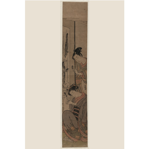 Fumi Yomu Onna To Nozoku Wakashu, circa 1773