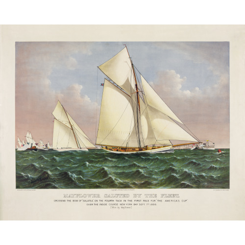 Mayflower Saluted By The Fleet: Crossing The Bow Of Galatea On The Fourth Tack In The First Race...