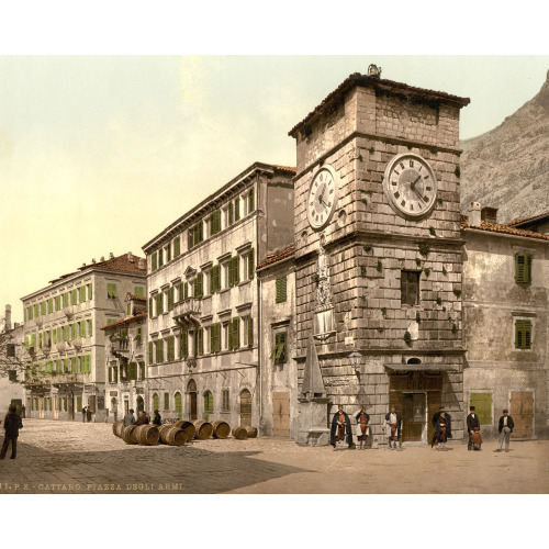 Cattaro, Army Square, Dalmatia, Austro-Hungary, circa 1890
