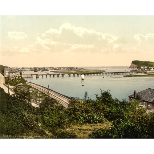 Shaldon Bridge, Teignmouth, England, circa 1890