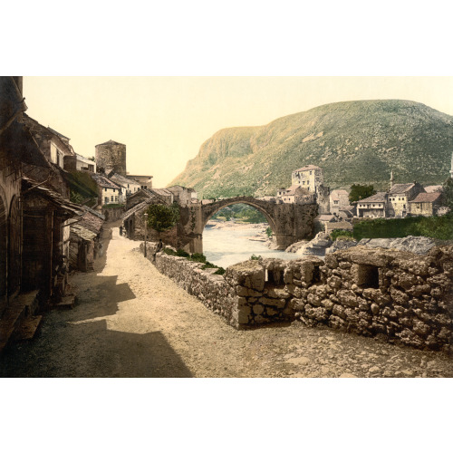 Mostar, With Old Narenta Bridge, Herzegowina, Austro-Hungary, circa 1890