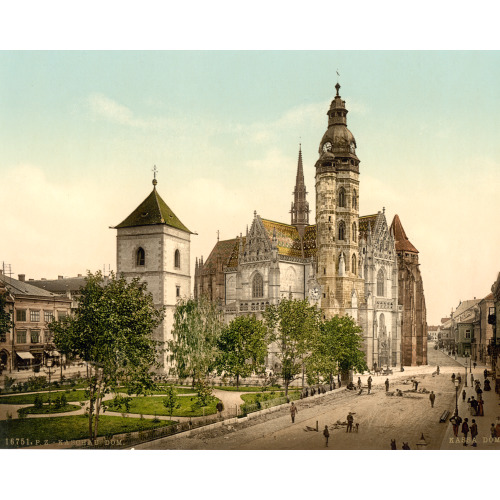 The Cathedral, Kaschau, Hungary, Austro-Hungary, circa 1890