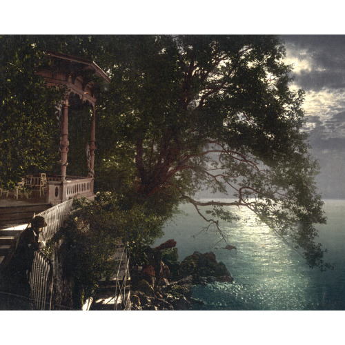 Abbazia, Moonlight Near The Baths, Istria, Austro-Hungary, circa 1890