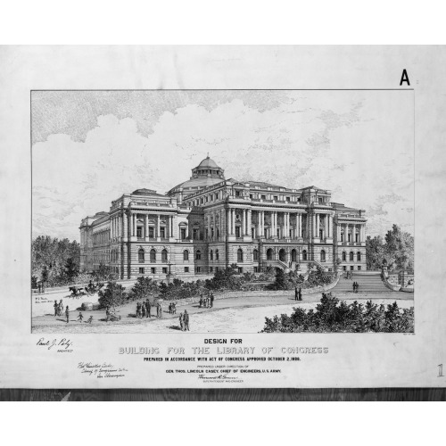 Library Of Congress, Washington, D.C. Front Perspective, A Series, circa 1886