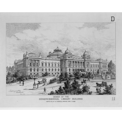 Library Of Congress, Washington, D.C. Exterior Perspective Rendering, D Series, circa 1886