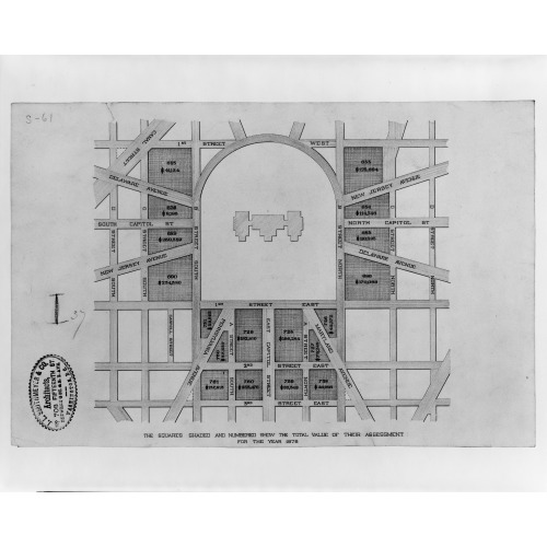 Library Of Congress, Washington, D.C. Site Plan, circa 1886