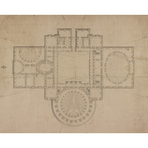 United States Capitol (Federal Capitol), Washington, D.C. Floor Plan, circa 1793