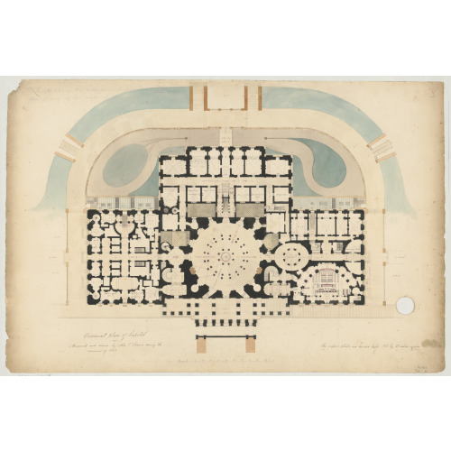 United States Capitol, Washington, D.C. Basement Floor Plan, circa 1832