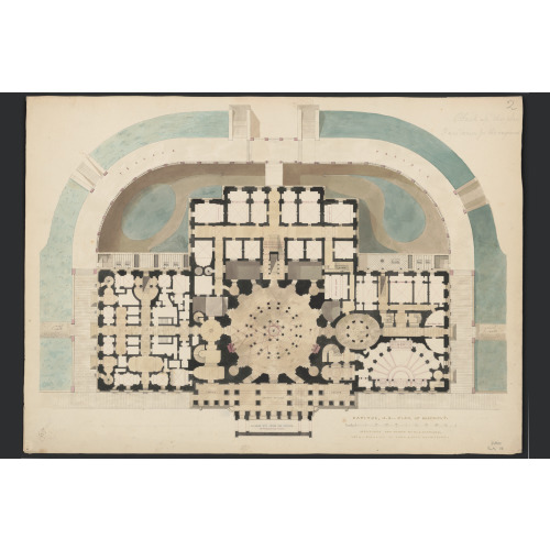 United States Capitol, Washington, D.C. Basement Floor Plan, circa 1832