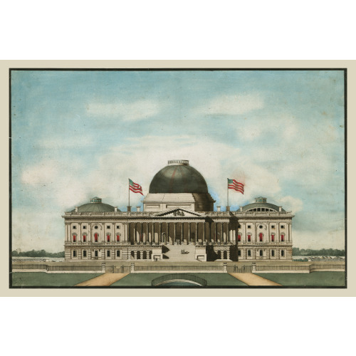 United States Capitol, Washington, D.C. East Front Elevation, Rendering, 1834