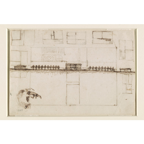 White House, Washington, D.C. Sketch - President's House/executive Offices, South Elevation...
