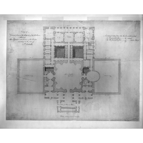 United States Capitol, Washington, D.C. Ground Floor Plan, circa 1819