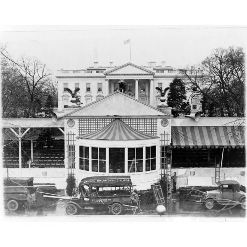 Workmen Placing The Finishing Touches On The Reviewing Stand In The Court Of Honor From Which...