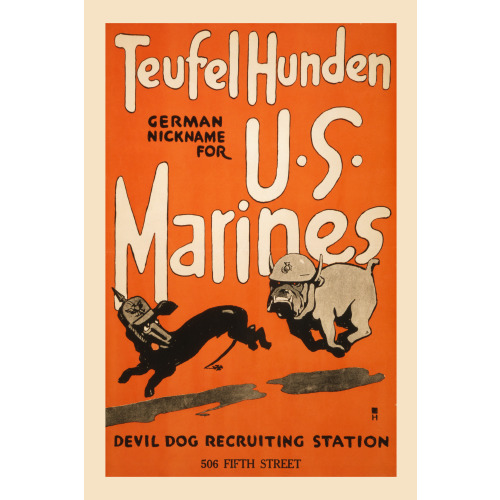 Teufel Hunden, German Nickname For U.S. Marines Devil Dog Recruiting Station, 1917