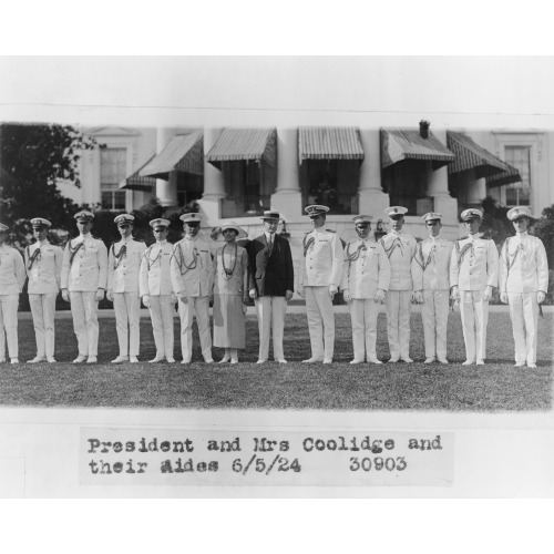 President And Mrs. Coolidge And Their Aides, 1924