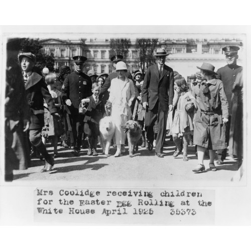Mrs. Coolidge Receiving Children For The Easter Egg Rolling At The White House, 1925