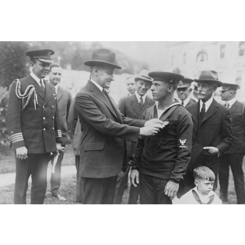 Augustus Butler Rowland, Aviation Chief Machinists Mate, Decorated For Heroism By Pres...