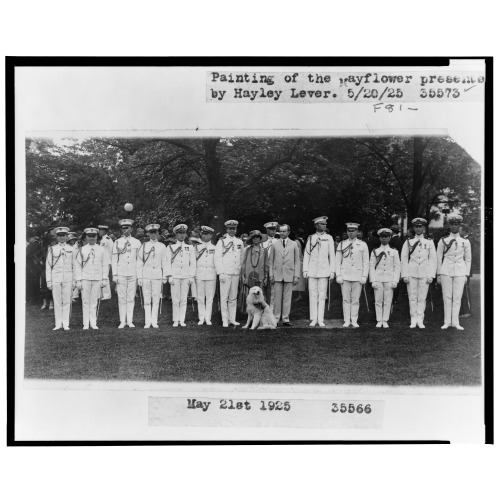President And Mrs. Coolidge Posing With Navy Officers(?), 1925