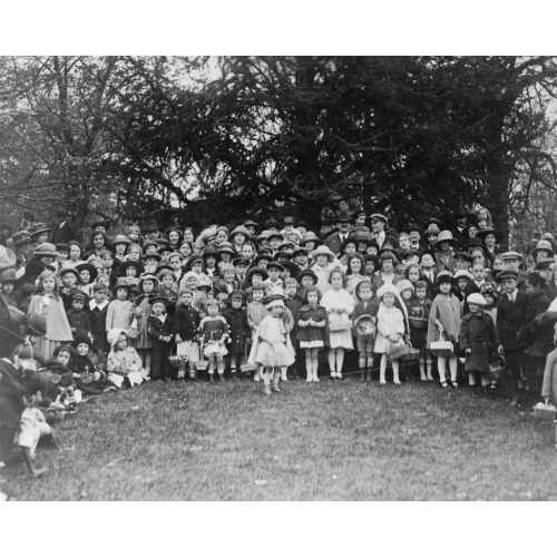 A Group Of Happy Youngsters Who Rolled Their Easter Eggs On The White House Lawn Today, 1922