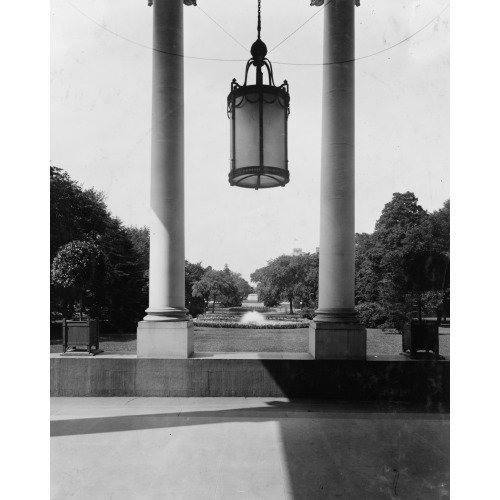 Lamp Hanging From The Ceiling Of The North Entrance Portico At The White House, circa 1909