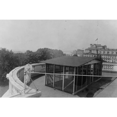 Sleeping Porch On The Roof Of The White House Erected During The Taft Administration., circa 1909