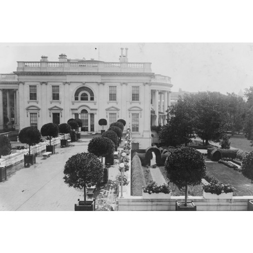 West Terrace Of The White House Made From The Roof Of The Executive Offices., circa 1909