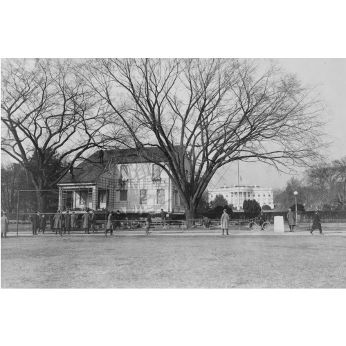 Home Sweet Home Being Moved To Its Permanent Location, Passing The South Grounds Of The White...