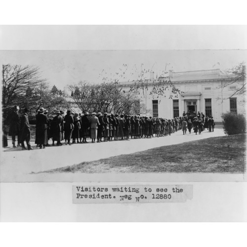 Visitors Waiting To See The President, circa 1921