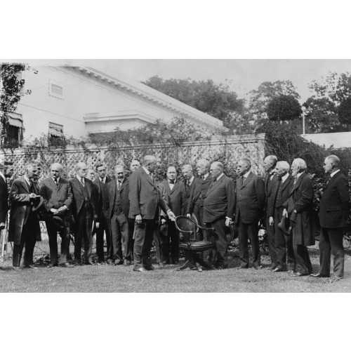 President Harding Presenting To The Roosevelt Memorial Society The Chair Used By President...