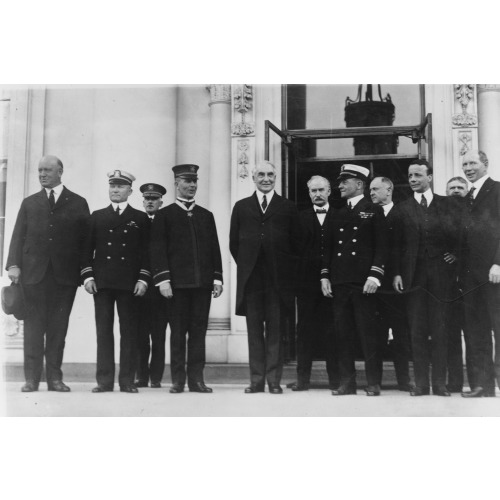 With Members Of The Cabinet Congratulating Congressional Medal Of Honor Men Of The Navy, circa 1921