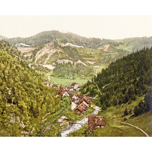 Looking Towards The Railroad Near Treiberg, Treiberg, Black Forest, Baden, Germany, circa 1890