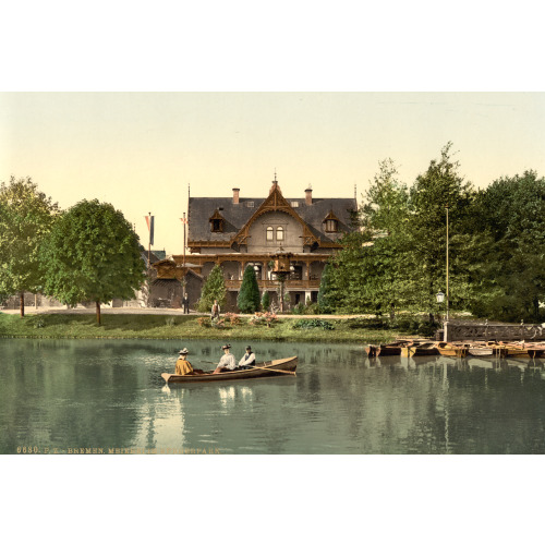 Lake In The Park, Bremen, Germany, circa 1890