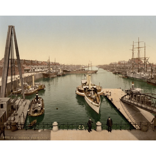 The Harbor (Free Port), Bremen, Germany, circa 1890