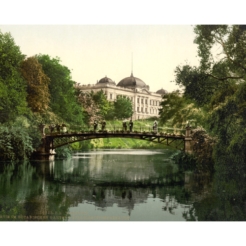 Scene In The Botanical Gardens With Director Of Customs Building, Hamburg, Germany, circa 1890