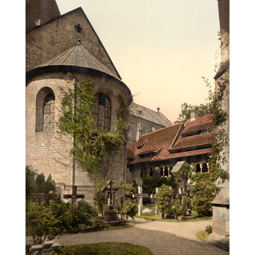 Cathedral, Churchyard And 1,000 Year Old Rose Tree, Hildesheim, Hanover, Germany, circa 1890