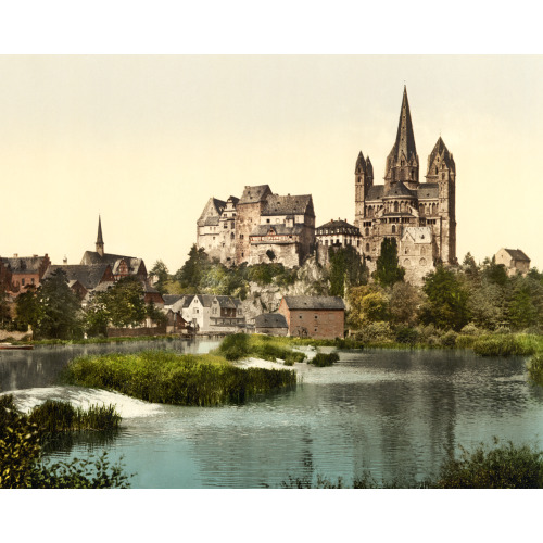 Castle And Cathedral, Limburg (I.E., Limburg An Der Lahn), Hesse-Nassau, Germany, circa 1890