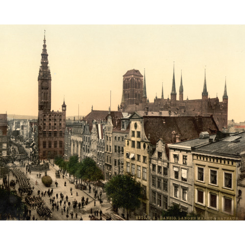 Langen Market And Court House, Danzig, West Prussia, Germany (I.E., Gdansk, Poland), circa 1890