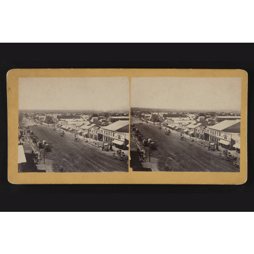 Aerial View Of Commercial Street In Salt Lake City, Utah, With Horse Drawn Wagons, And In The...